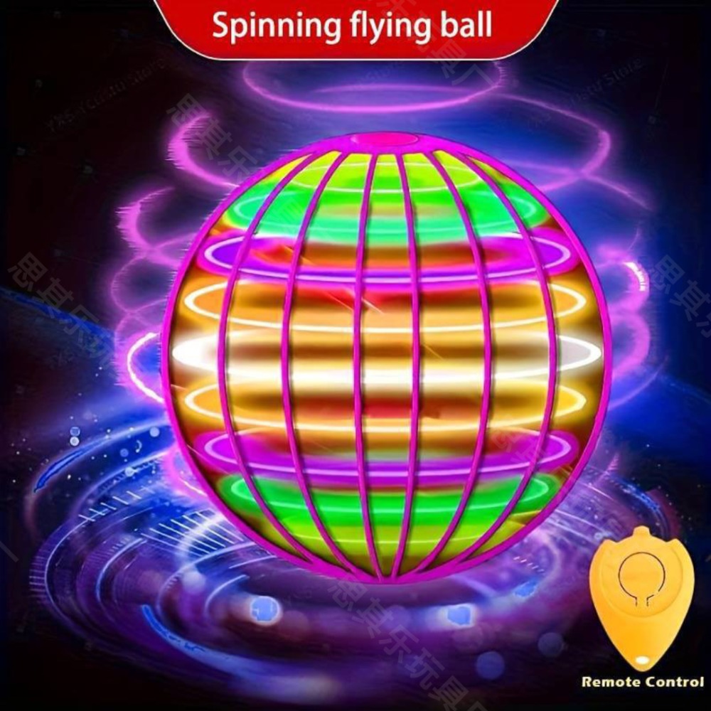 Flying Ball Children's Hand Controlled Color LED Cosmic Globe 360 ° Rotating Suspension Ball Suitable for Indoor and Outdoor Toy: PURPLE