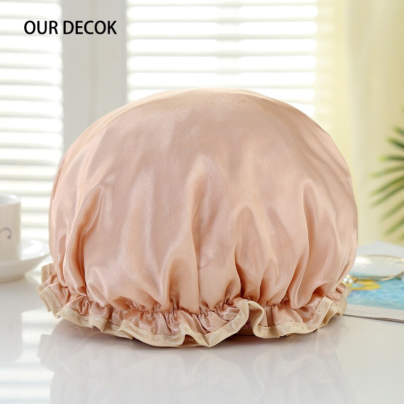 Waterdichte Badmuts Badkamer Douche Haarhoes Vrouwen Benodigdheden Douchemuts Volwassen Douche Bad Badmutsen Badkameraccessoires: Beige