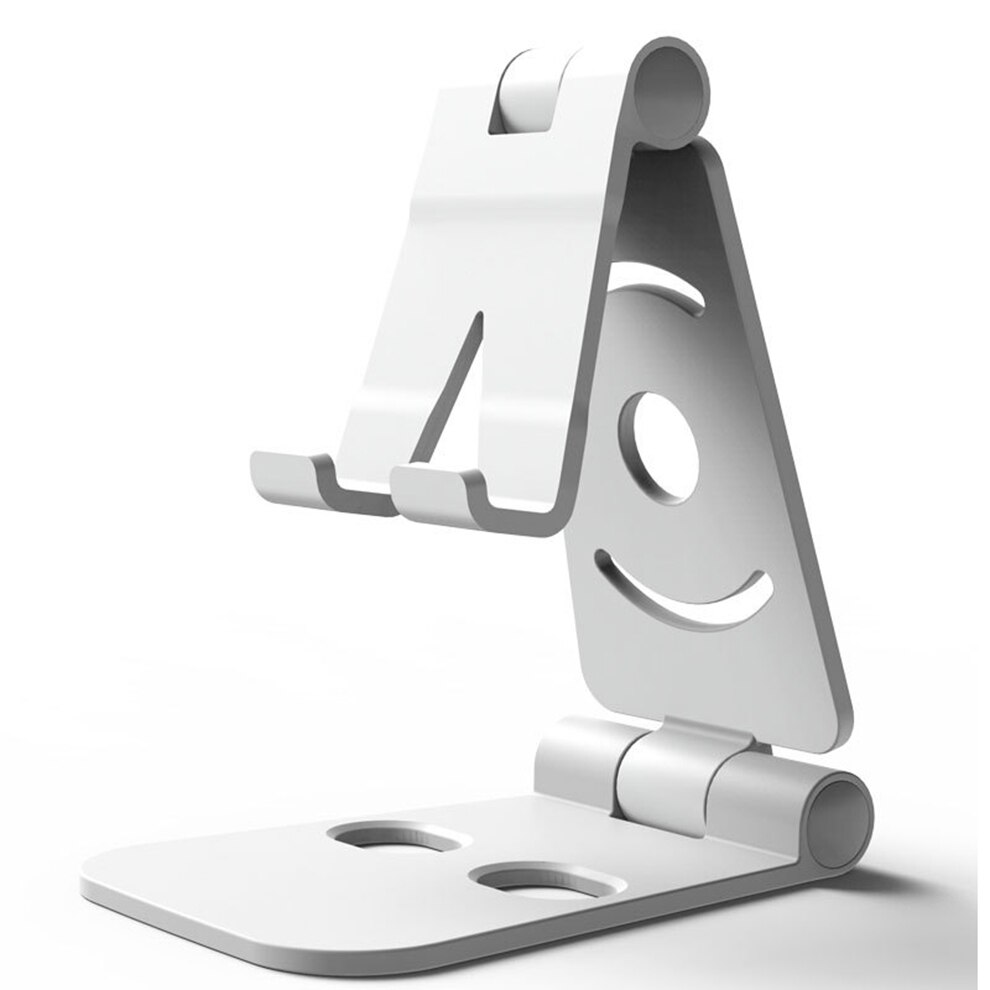 Mini soporte portátil para teléfono, base de escritorio universal de 4 grados ajustable para teléfono móvil iPhone y Android: C-White