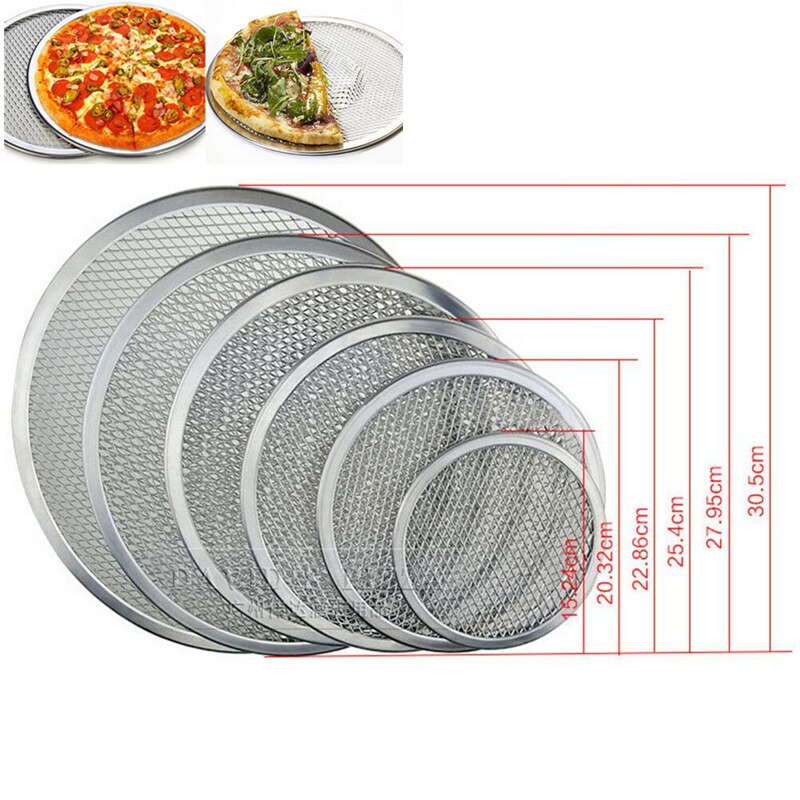 Plateau à Pizza en pierre à Pizza 6-22 pouces | Plateau à Pizza pour Pizza en Aluminium, maille plate, four à Pizza plateau à Pizza, moule outils de cuisson, outil de cuisine