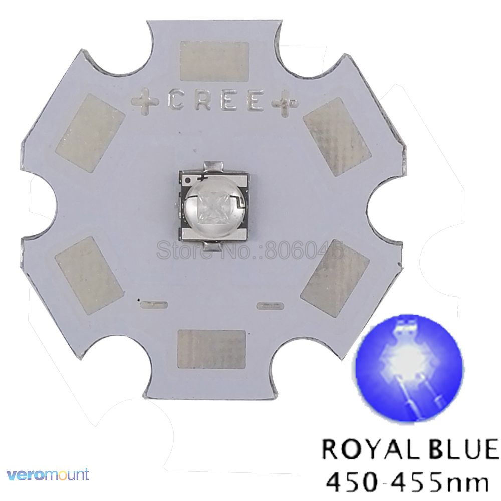 10x 5W Cree XTE XT-E High Power LED Emitter Diode,Cool White/Warm White/Neutral White/ Royal Blue on 8mm/12mm/14mm/16mm/20mm PCB: Royal Blue / 8mm PCB
