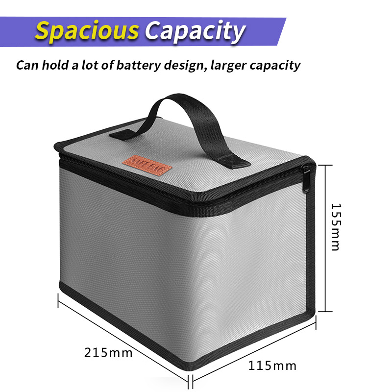 Multi-function Lithium Battery Explosion-proof Bag 1000 MAh Safety Charging Flame-retardant Storage Bag Zipper Fireproof Bag: Yellow