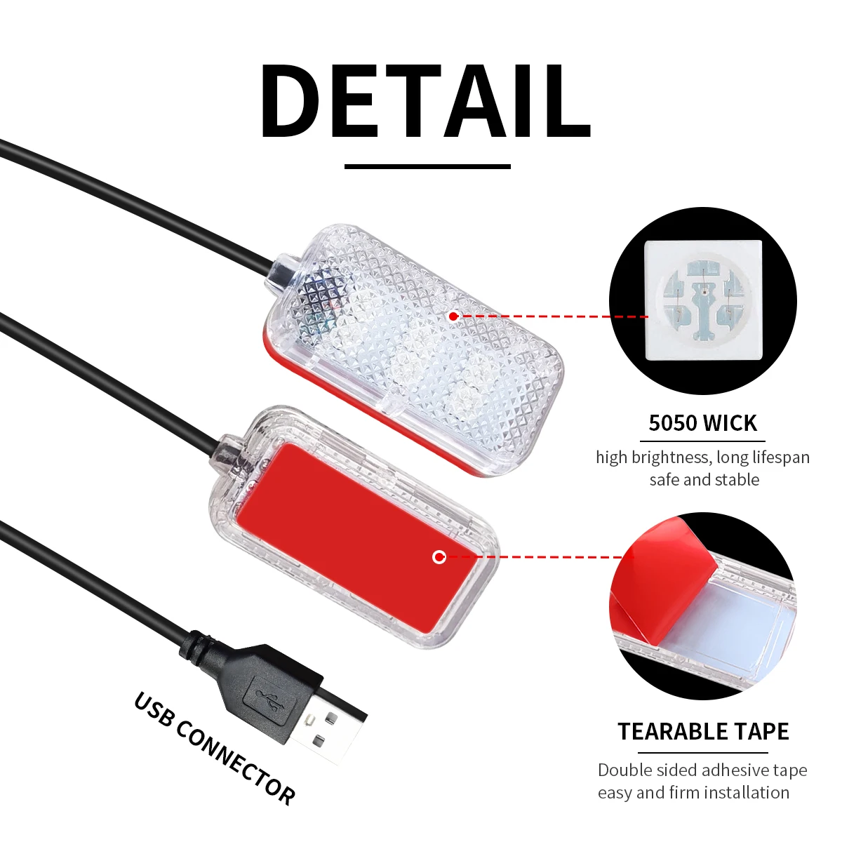 Foot Light Car Accessories ﻿LED Car Interior Ambient Foot Light with USB Atmosphere Decorative Lamps