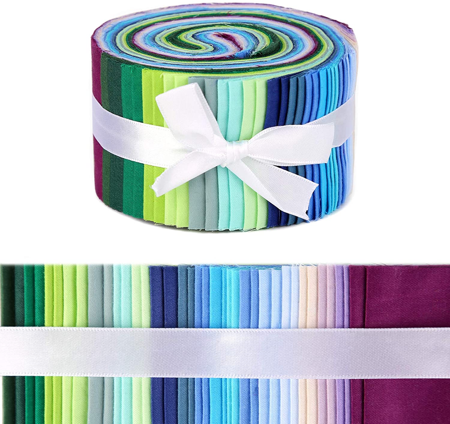 Dailylike 40Pcs Roll Up Katoen Stof Quilten Strips, Patchwork Craft Katoen Quilten Stof Met Verschillende Patronen Voor Ambachten