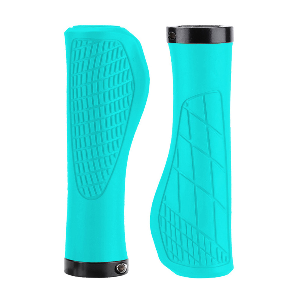 1 par de empuñaduras antideslizantes para manillar de bicicleta de montaña, empuñaduras de goma suave para MTB, empuñaduras de bicicleta cómodas y bloqueables, piezas de bicicleta: Verde