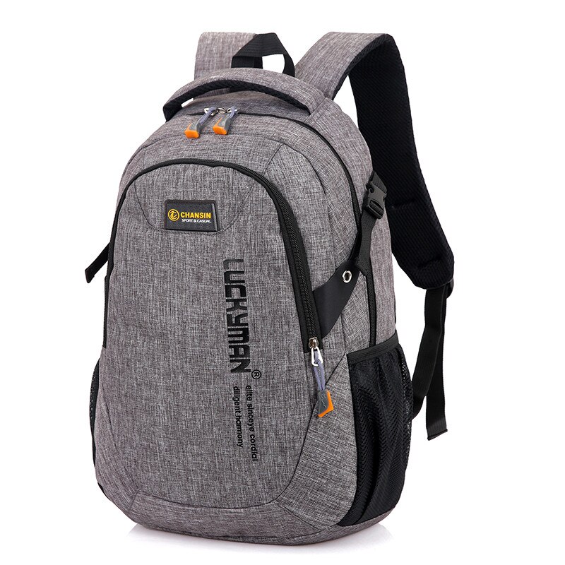 Men's Backpack Bag Male Polyester Laptop Backpack Computer Bags High School Student College Students Bag Male: Gray