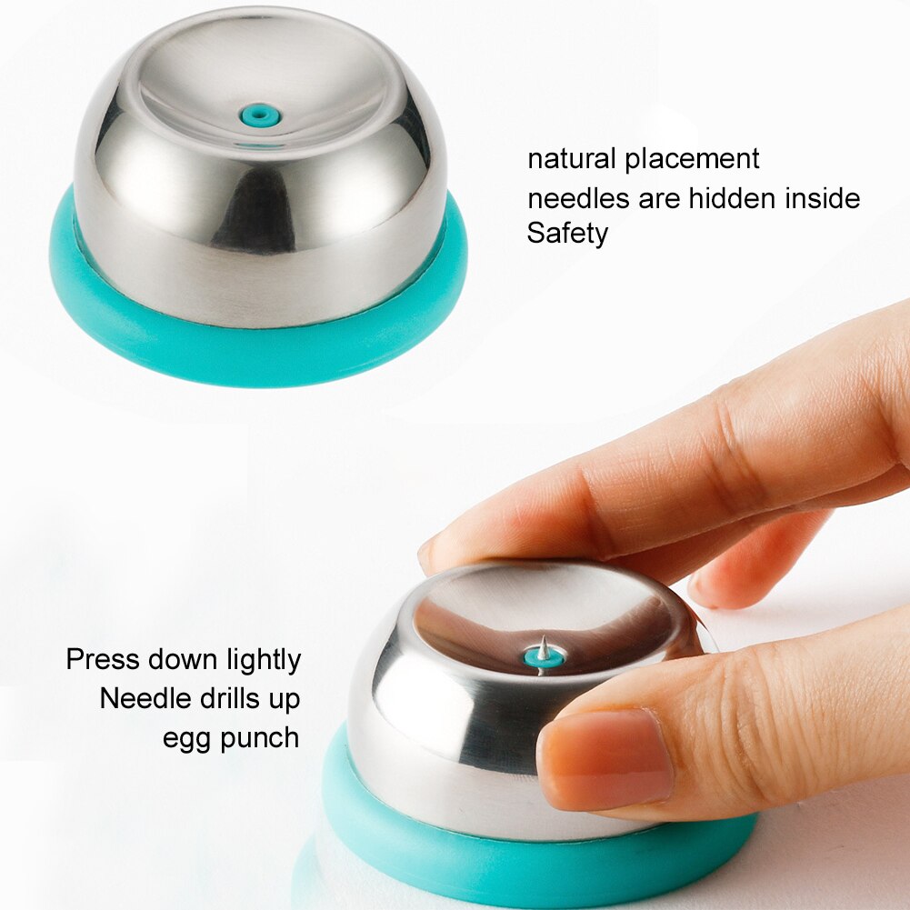 Perforador de huevo de acero inoxidable, punzón duradero con separador de agujero de aguja para huevo duro, utensilios de cocina