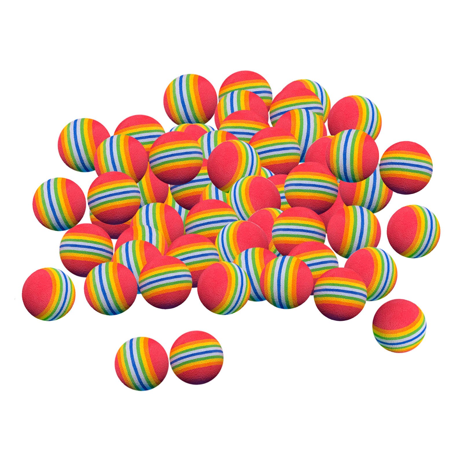 50 Stks/set 42Mm Zachte Eva Foam Golfballen Regenboog Spons Training Ballen Indoor Golf Practice Bal Training Aid Indoor praktijk