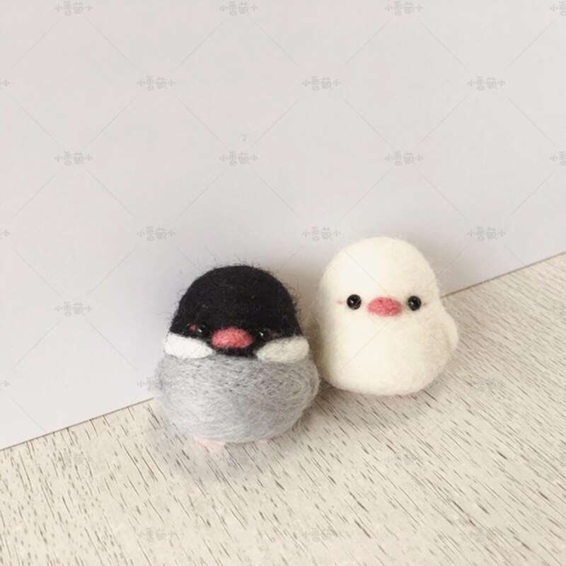 Cute Birds Wool Felt Craft DIY Non Finished Poked Set Handcraft Kit for Needle Material Pack