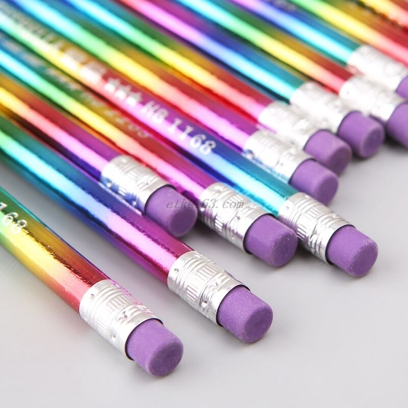 12Stck Regenbogen Bleistift Holz Umweltschutz Helle Farbe HB Zeichnung Malerei Bleistifte Schule Büro Schriftlich Stift