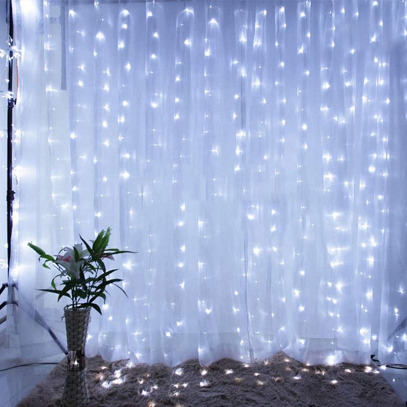 ledet-girlander gardinlys 8 moduser usb-fjernkontroll lyslenke bryllup juledekorasjon til hjemmet soverommet årslampe: Blå / O