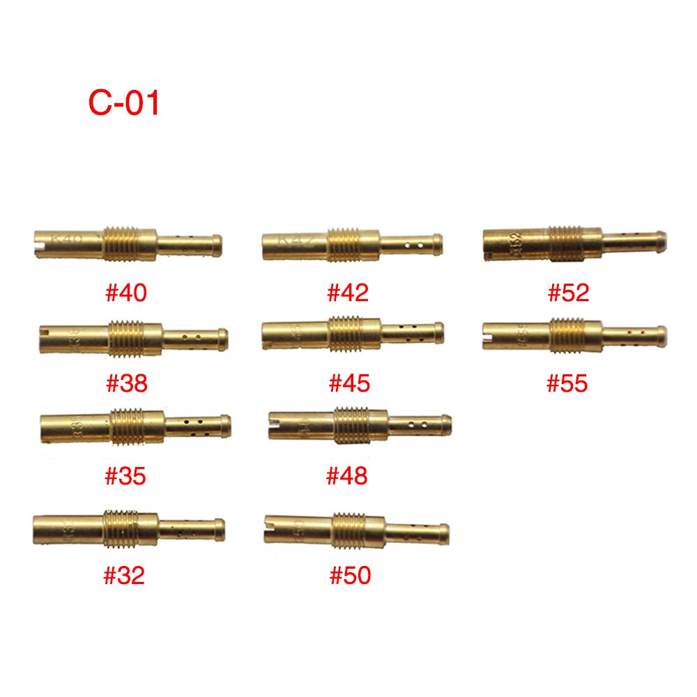 ZS Racing-Juego de inyectores de carburador, Set de 10 unidades de chorro principal lento/piloto para PWK, PWM, PJ, PE, PD, FCR, Keihin, CV, CVK, CB, CE, VA: C-01