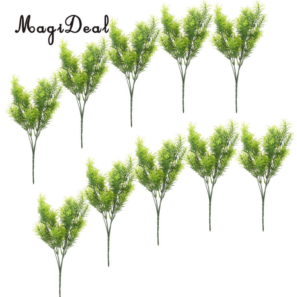 MagiDeal 10Pcs 30cm Green Artificial Cedar Tree Home Garden Decoration Conifer Tree