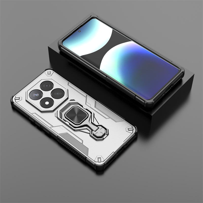 Linsskyddande stativfodral för redmi note 4 pro g note 14 pro+ plus skyddsring stativ magnetiskt fäste skal fodral skal: Grå / För iphone 16 pro max