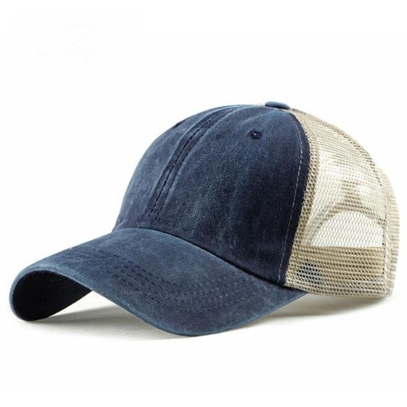 De Dames Katoen Ademend Mesh Baseball Hoed Mode Gewassen Katoen Unisex Zonneklep Strand Caps Voor Man: HC007-12-03