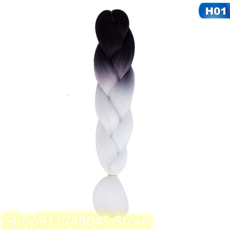 FASH 60cm Braiding Synthetic Jumbo Box Braids Black Gray Purple Blue Green Blonde Brown Crochet Hair Extensions