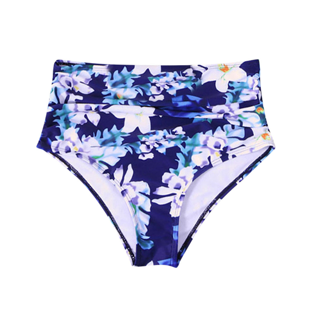 Traje de baño de Mujer separado Bikinis de fondo ropa interior de Mujer de cintura alta bragas de natación impresas mujeres pantalones de natación # y3: Azul / XL