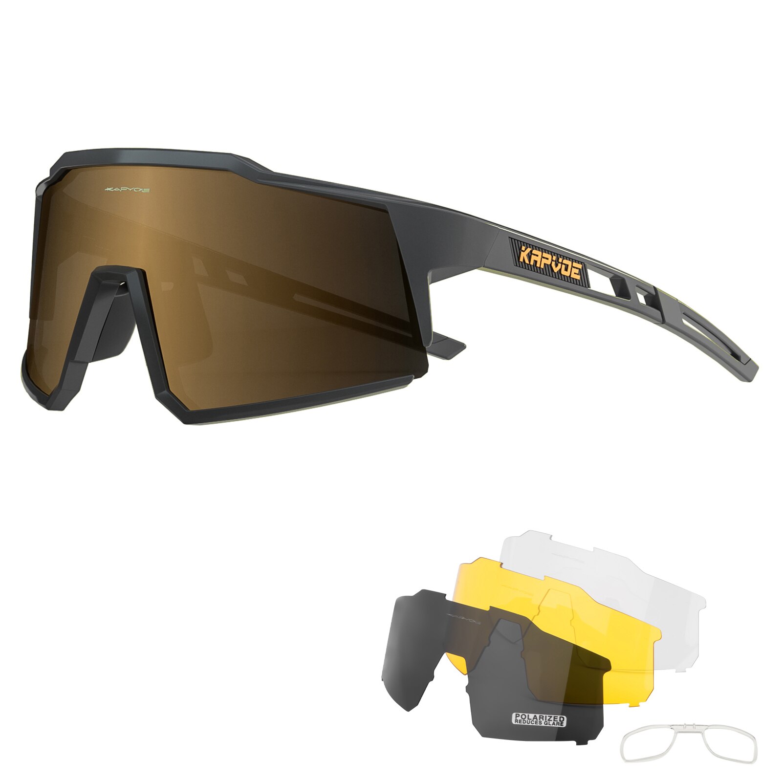Kapvoe gafas de ciclismo polarizadas MTB gafas de bicicleta de carretera protección UV400 gafas de sol ultraligeras equipo de gafas deportivas: Azul