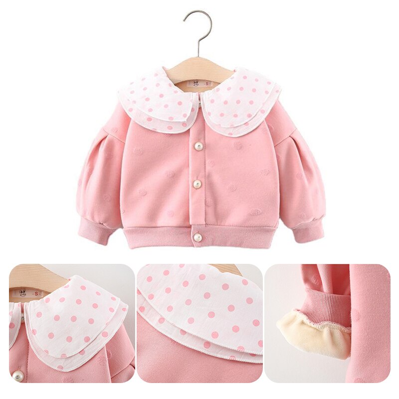 Manteau bébé veste bébé printemps hiver coton grand double col doublure peluche vêtements bébé fille princesse veste enfant