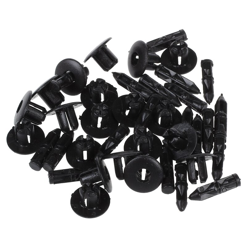 20 Pcs 7mm Hole Plastic Push Screw Rivet Fairing Panel Fixings Clips: Default Title