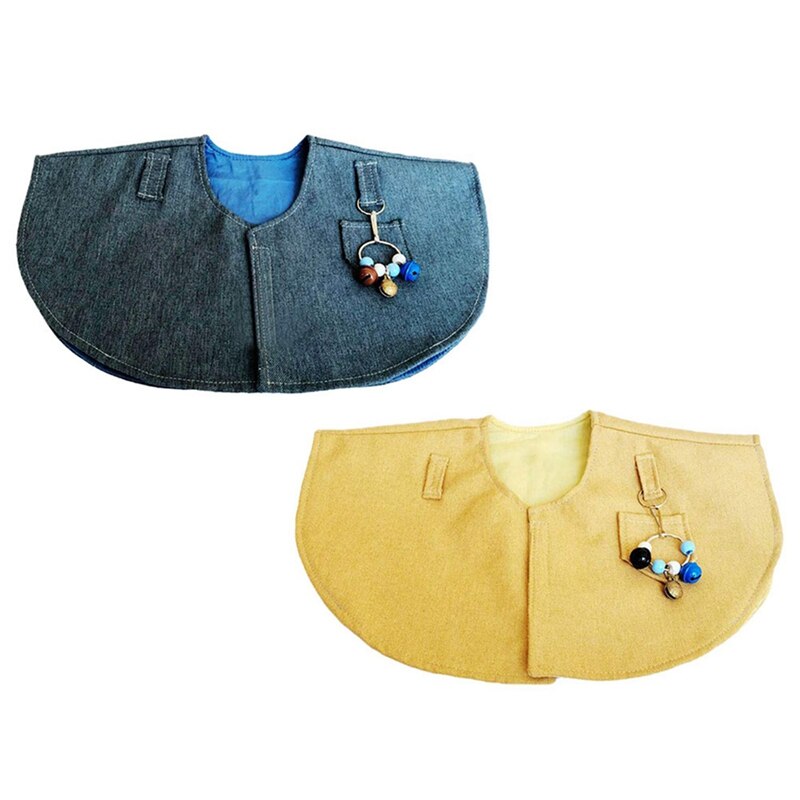 2x Parrot Anti Scratch Shoulder Protector Hang Bird Anklet & Toys Pet Shoulder Pad Diaper Shawl Blue & Yellow