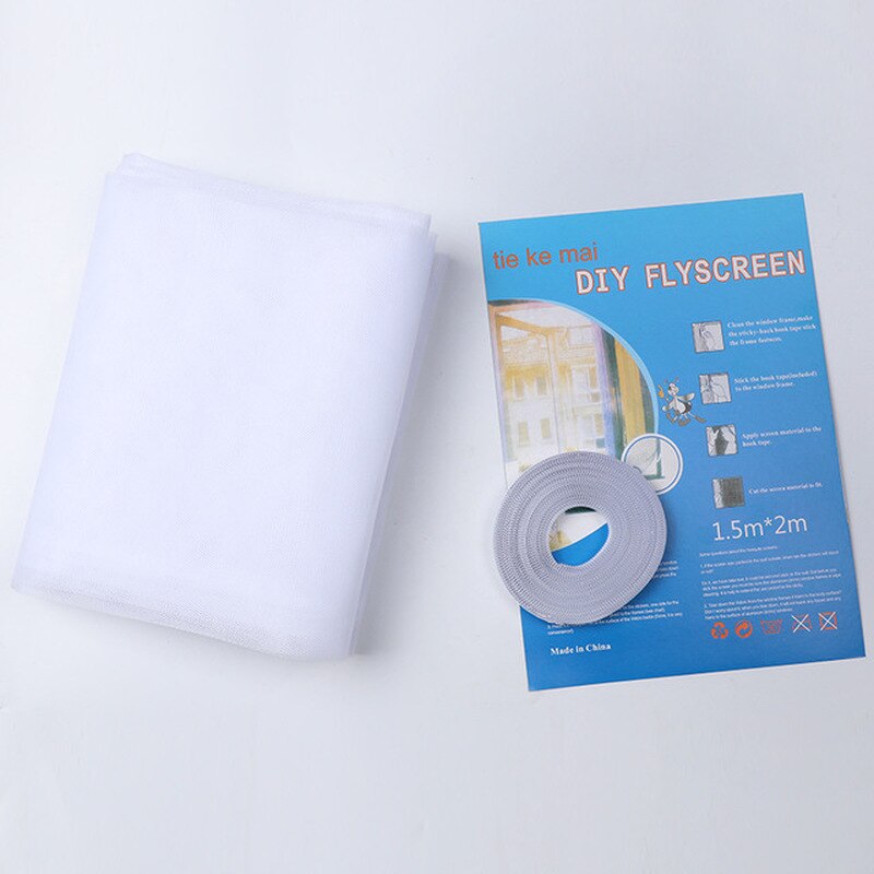 Indoor Insect Encryption Screen Mesh Self-adhesive Velcro DIY Screen Summer Mosquito and Insect Screen 150*200cm Curtain Mesh