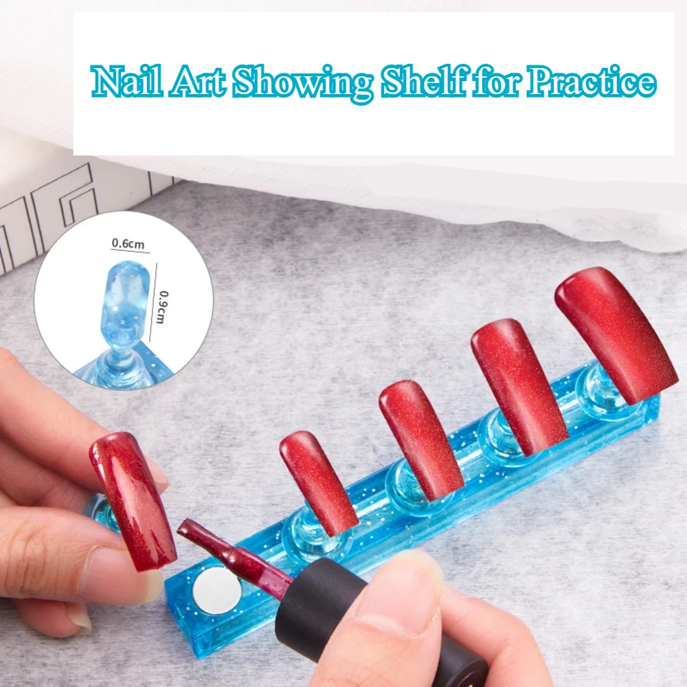 1pc nagelkonsthållare övningsställ uv-gellack visningshylla nagelform diy manikyr övningsverktyg