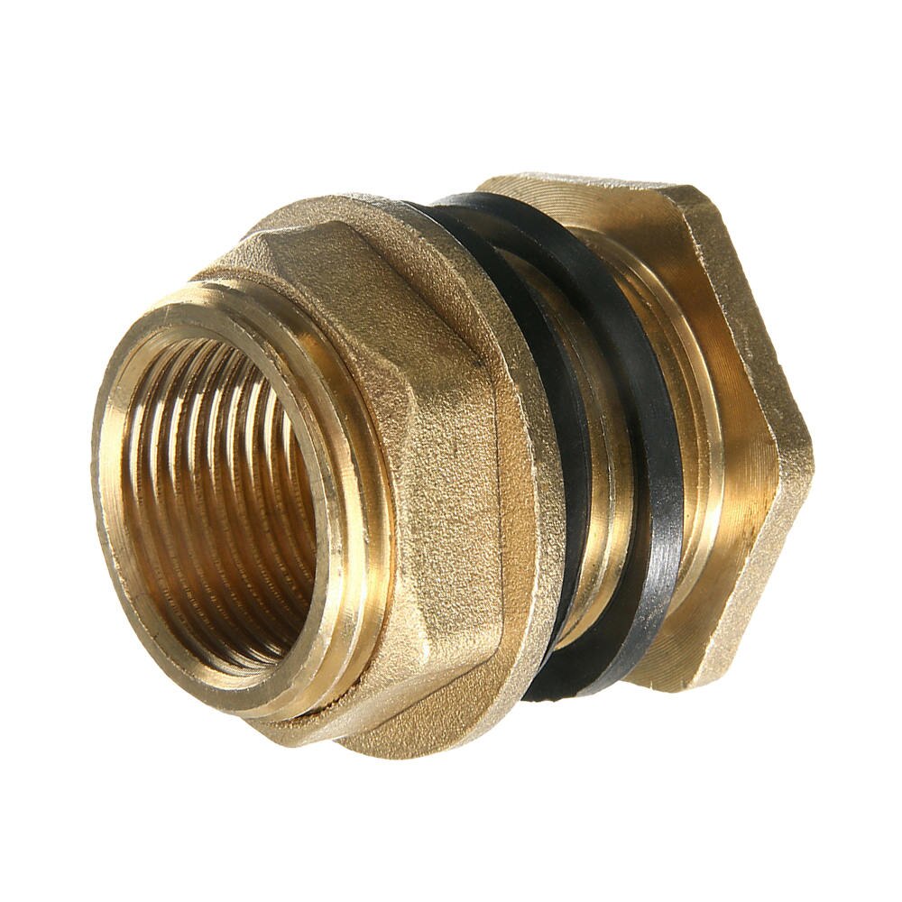 Conector de tanque de agua de latón sólido macho de 3/4 ", Conector de tanque de ajuste de mamparo recto para jardín, adaptador de manguera, suministros para el hogar