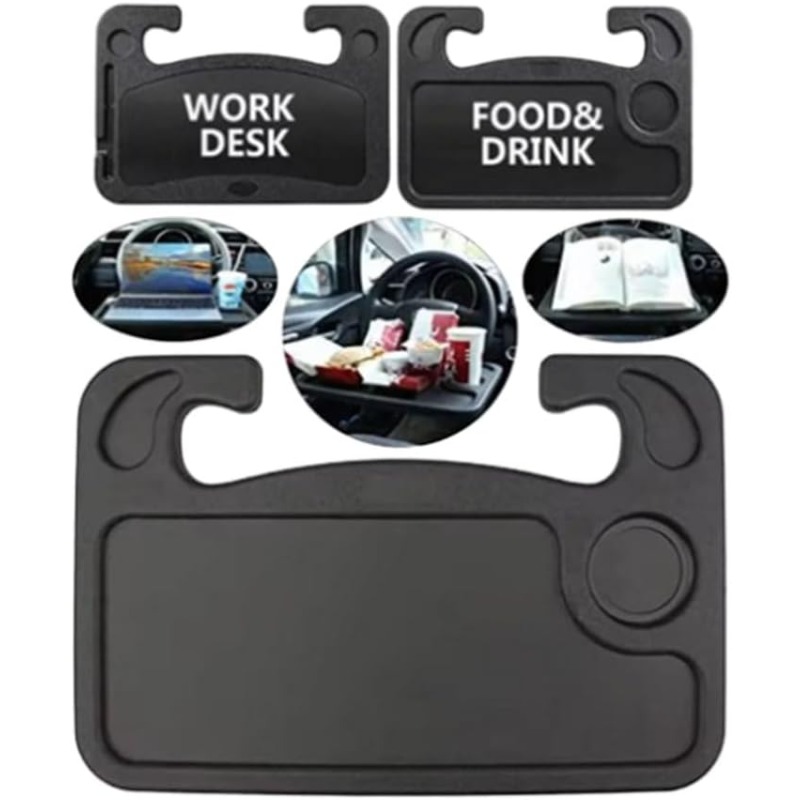 Supporto da tavolo per laptop per auto multifunzionale Supporto da tavolo portatile per ufficio Volante per auto Supporto per bevande Cibo Vassoio per caffè