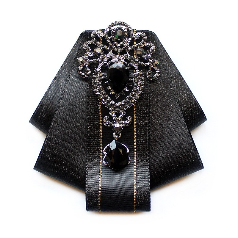 Pajarita de estilo británico de diamante hecho a mano de , traje de novio, pajarita de diamantes de imitación para hombres, accesorios de boda: 8