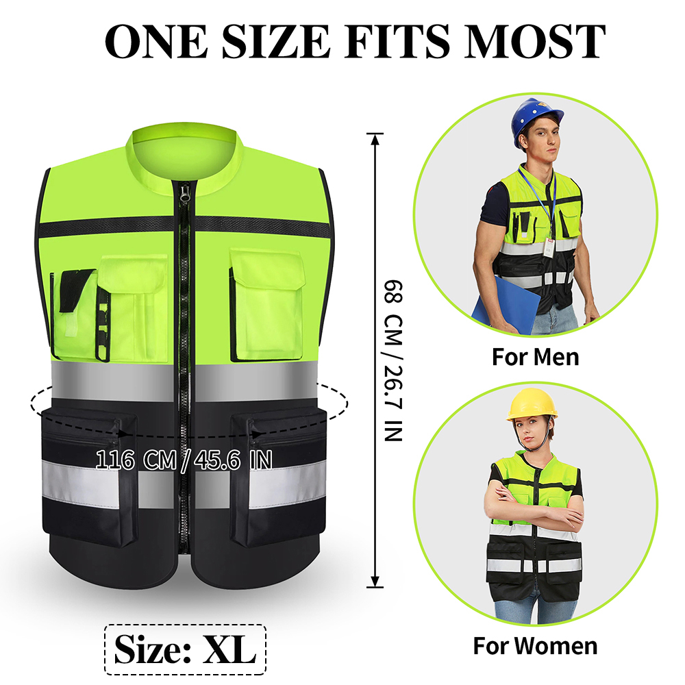 Gilet de sécurité réfléchissant haute visibilité, vêtements de travail réfléchissants pour travailleurs de la Construction et la circulation routière, vêtements de cyclisme pour moto