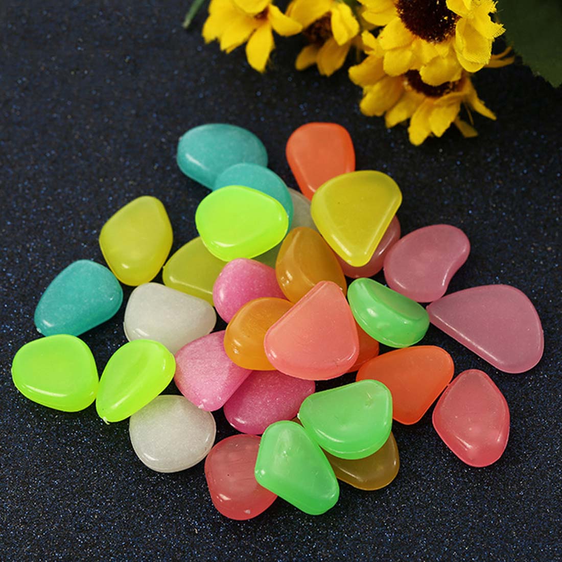 10 stuks glow in the dark tuinkiezels, lichtgevende stenen, stenen voor looppaden, tuinpaden, patio's, gazons, tuindecoratie, lichtgevende stenen