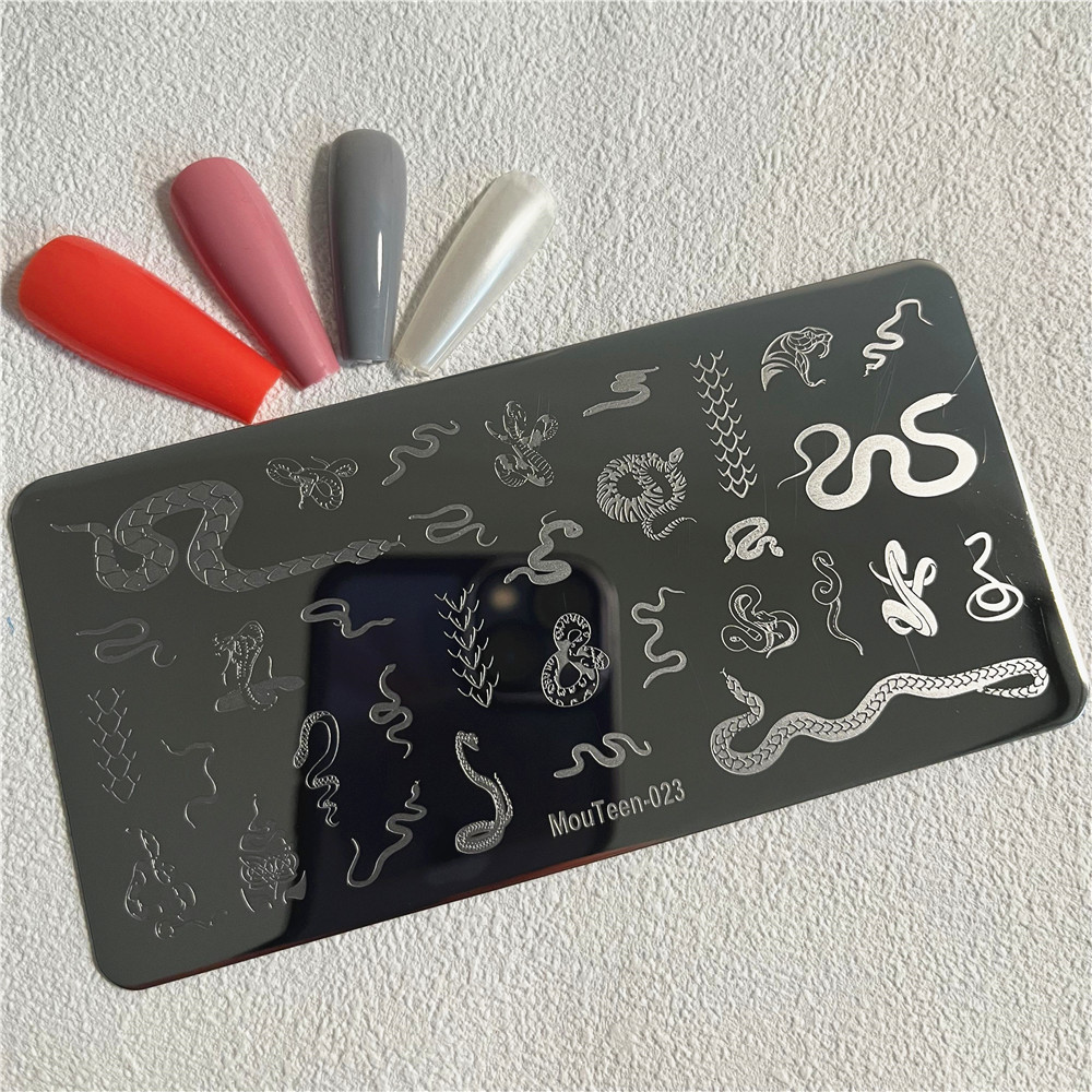 Gothic Alphabet Stamping Plate Gothic Letter Nail Plate Art Letters Nail Stamp Plate Mouteen-014: SKY BLUE