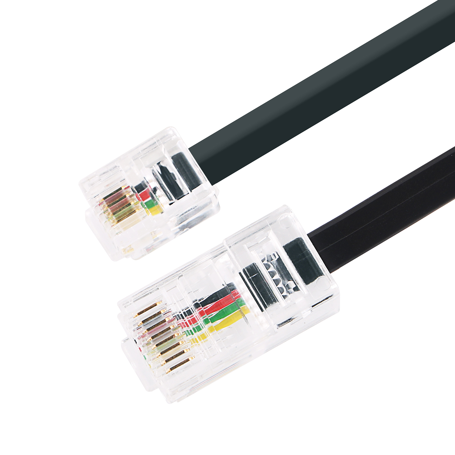 RJ11 auf RJ45 Adapter Datenkabel Telefon Stecker auf Stecker M-M Modulares Datenkabel Mobilteil Sprachverlängerung Telefon Datenkabel