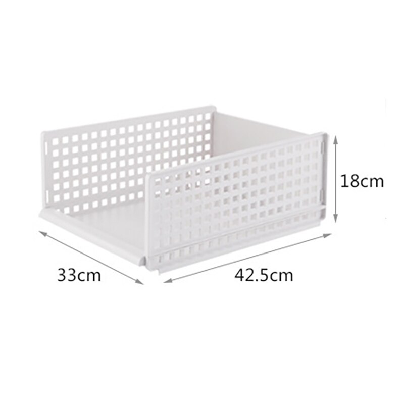 Drawer Wardrobe Storage Rack Folding Stackable Closet Clothes Organizer Multilayer Layered Storage Shelf For Bedroom Kitchen: Assembled S