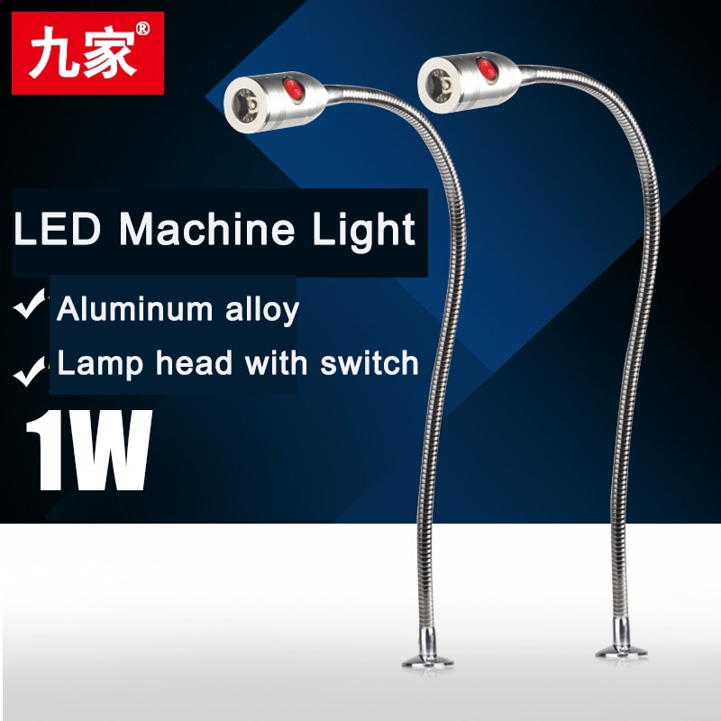 Jiujia LED Machine lumière Long bras tuyau ménage Micro-machine outil travail lumière 1W 24V col de cygne lampe véritable