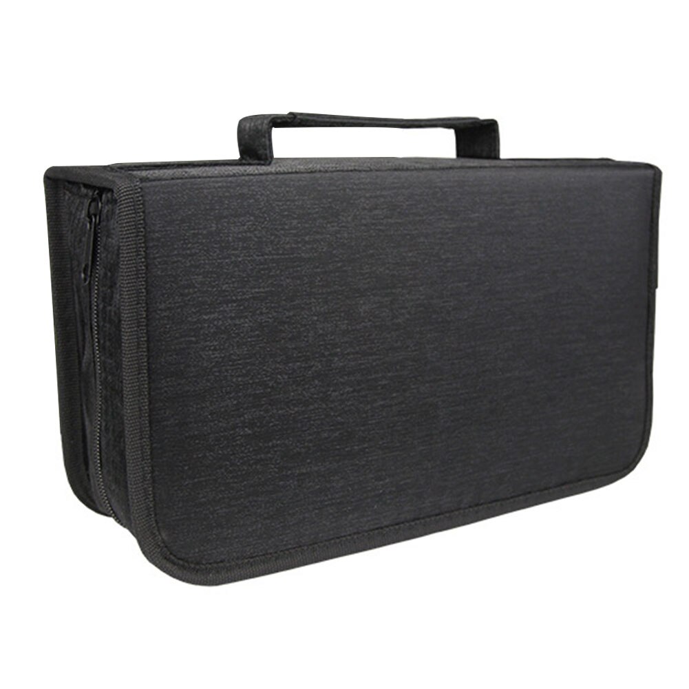 Space Saving CD Wallet Car Disc Large Capacity Box Travel Zipper Storage Bag Black 128 CDs Home DVD Holder