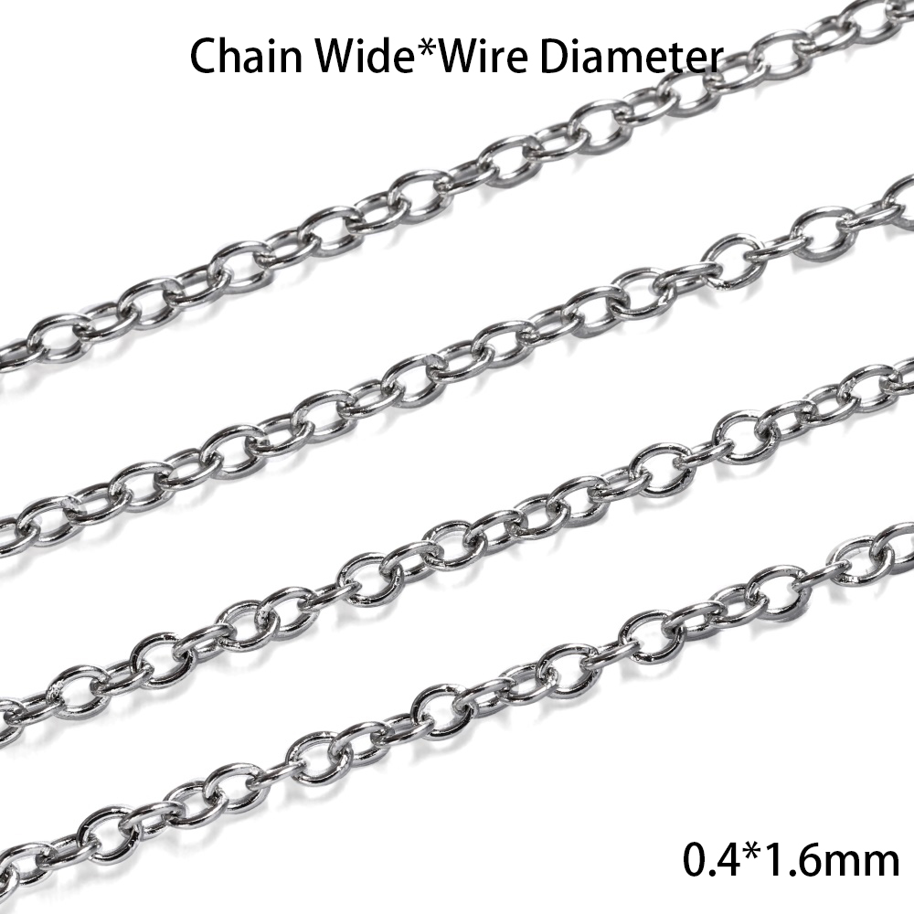 5 m/lote de cadena de acero inoxidable, cadenas de eslabones de varios estilos, nunca se decolora, cadena de collar a granel para hacer joyería DIY, accesorios: Naranja