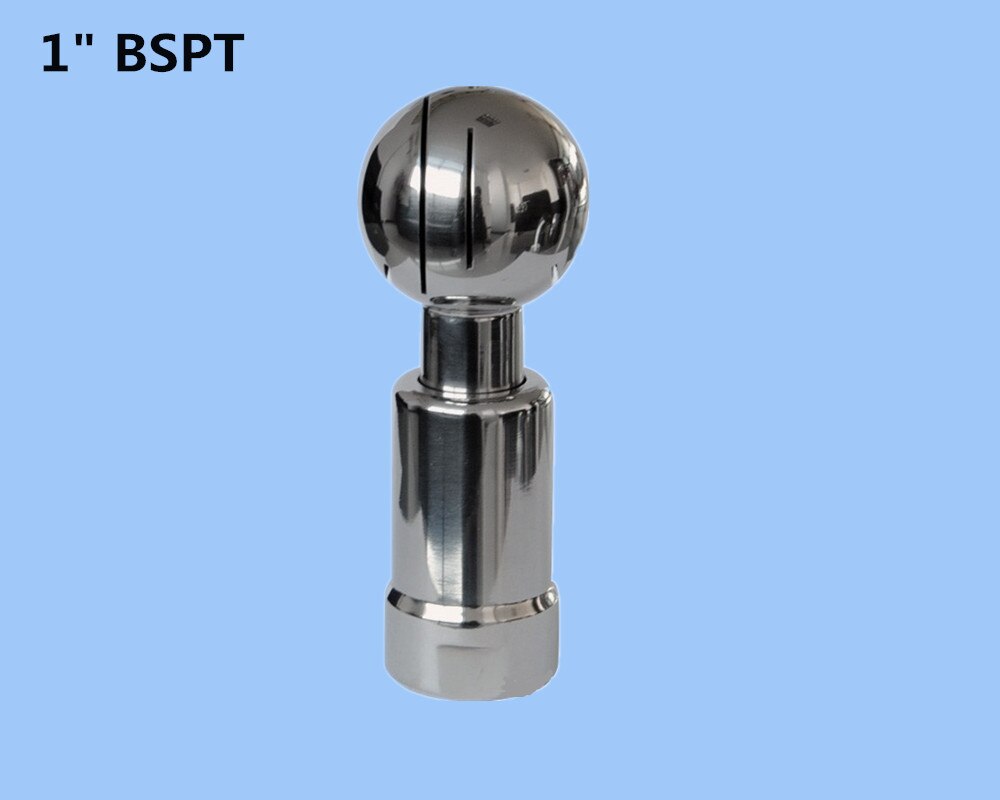 1 "rustfrit stål 304 roterende tankrensningskugle, gevind roterende dyse, roterende sprøjtebold til tankrensning