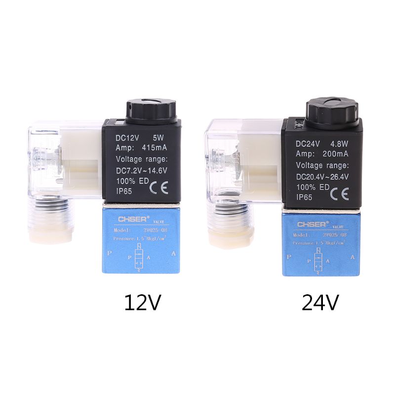 12V 24V Pneumatic Electric Solenoid Valve 2 Position 2 Port Normally Closed H7ED