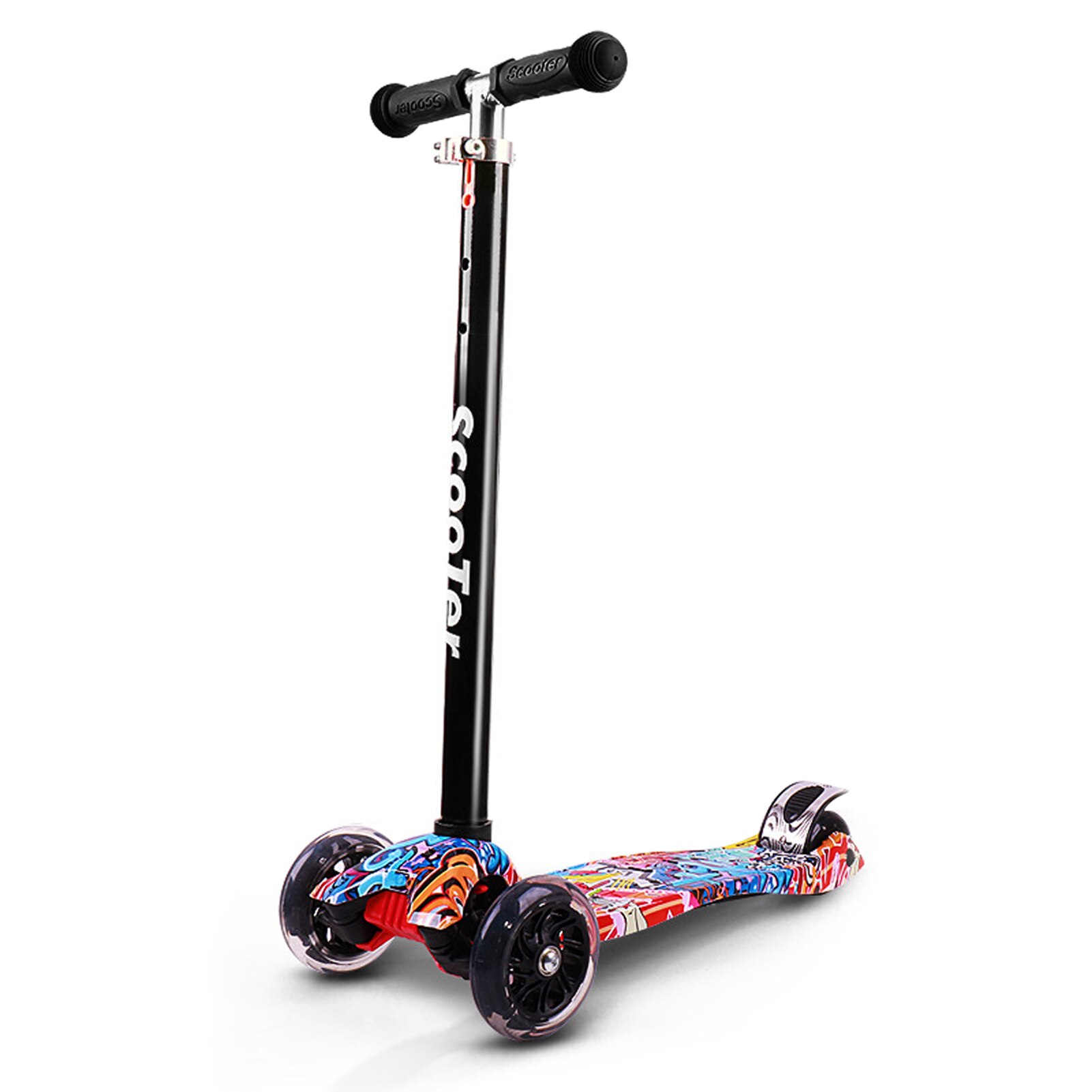 Scooter Voor Kinderen Grote Wielen Scooter Folding Kick Scooter Voor Peuters 3-8 Jaar Met Verstelbare Hoogte Lichtgewicht Scooter: 3 Wheels Color 1