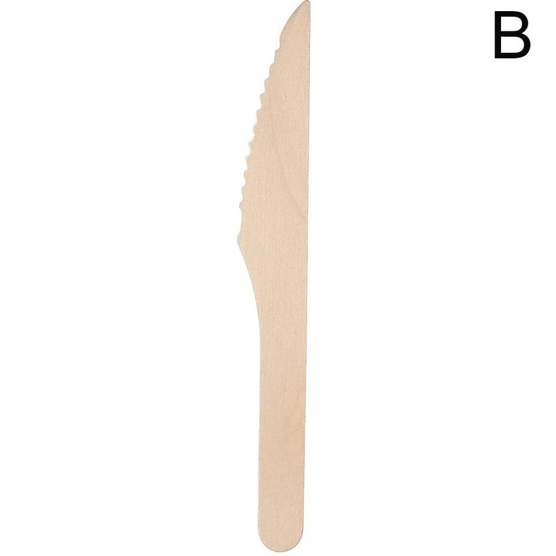 Wegwerp Houten Bestek Vorken/Lepels/Cutters Messen Servies Keuken 16Cm Verpakking Party Gebruiksvoorwerp Levert Dessert Y4w4: Wooden knife