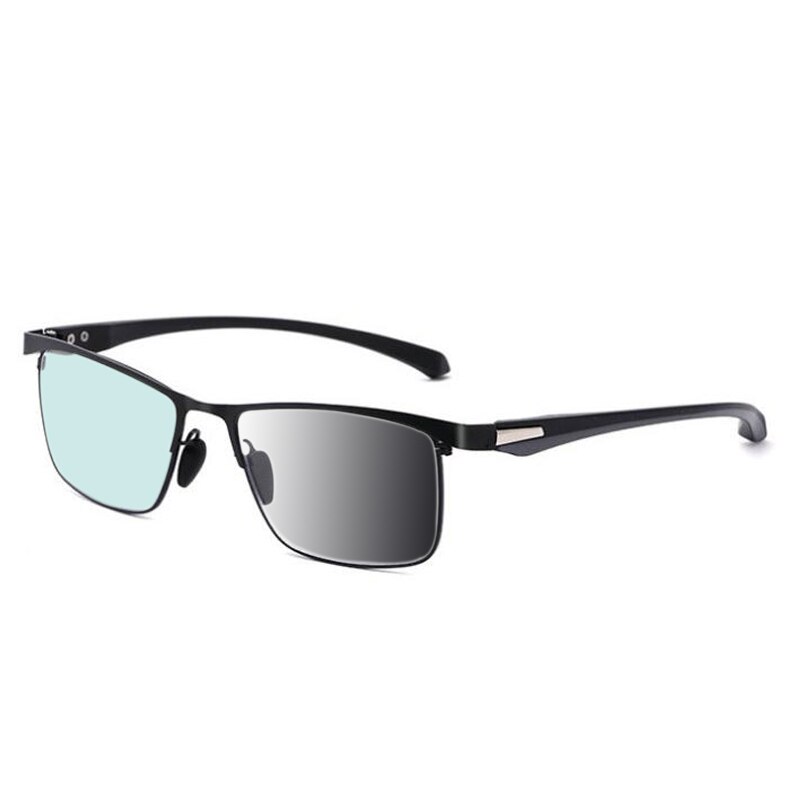 smart photochromic Multifocal Reading Glasses Men Women Progressive Bifocal Anti Blue Ray Metal Half Frame Presbyopic Eyewears 1: +250 / C2