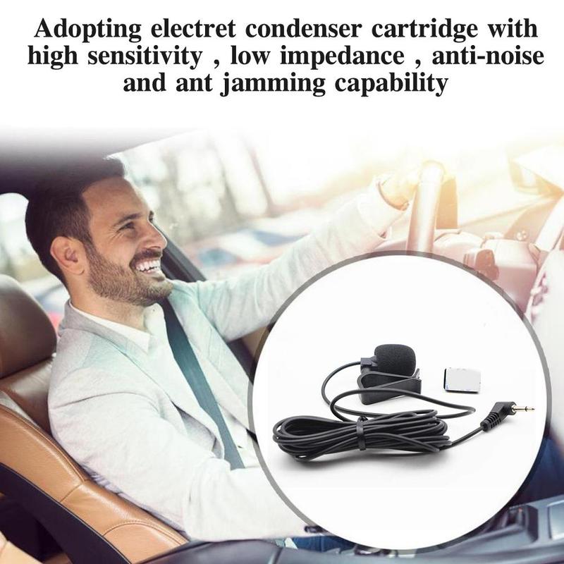 Micrófono externo de navegación para coche, conector Jack de 3,5mm, Mini micrófono estéreo con cable externo para Radio de Dvd automática con línea de 3m