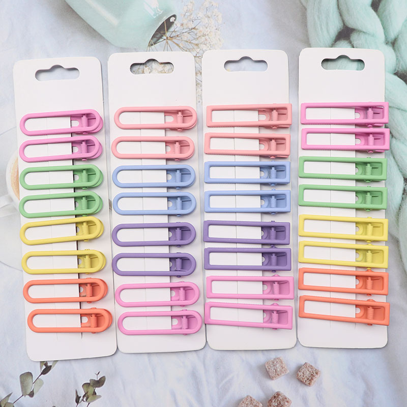 8 unids/set de pinzas para el cabello cuadradas ovaladas de estrella esmerilada Vintage para mujeres y niñas, horquillas de aleación encantadoras para adultos, pasadores dulces, accesorios para el cabello
