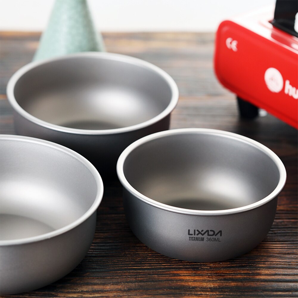 Lixada – bols de Camping en titane, casserole de fruits et légumes, assiette de dîner, récipient de nourriture pour la maison, Camping en plein air, randonnée pique-nique