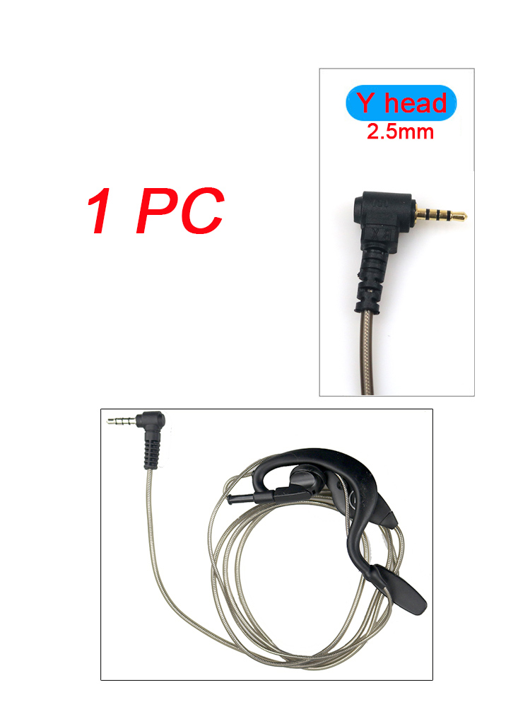 Y head fone de ouvido de microfone ptt de 2.5mm,, de duas vias, rádio, walkie talkie, com fone de ouvido: Default Title