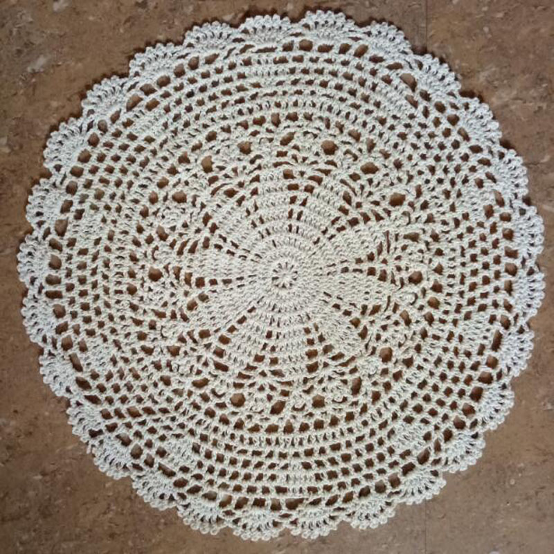 Napperon rond en dentelle de coton, 7 couleurs, tapis de table rond en tissu, napperon en crochet, tasse de mariage, plat de thé, dessous de verre, cuisine de noël