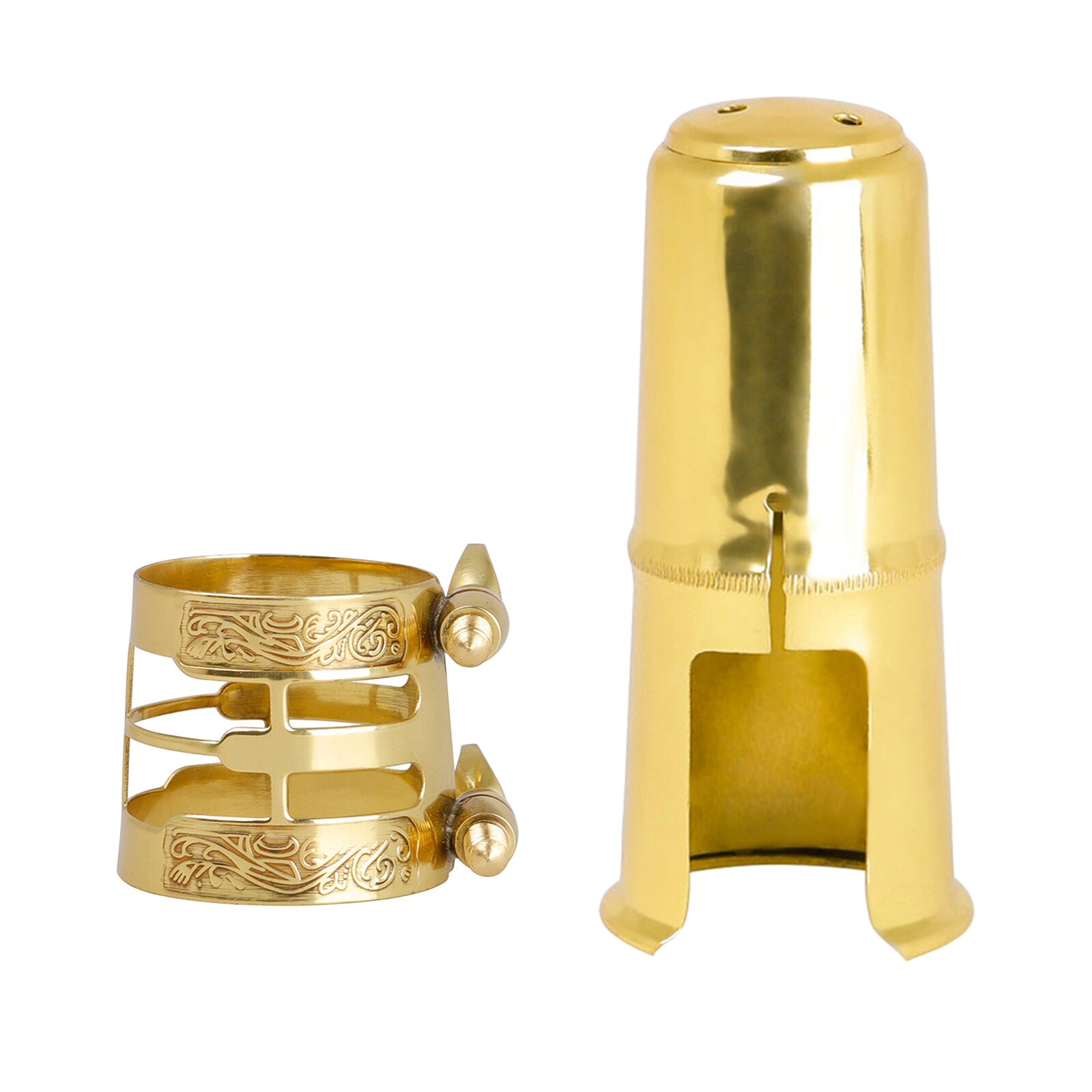 Solid Brass Alto Saxophone Mouthpiece Cap Cover Ligature Kit