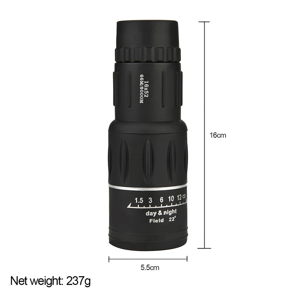 Mobile Night Vision Eyepiece Hand Lens Super High Power 16X52 Portable HD OPTICS BAK4 Night Vision Monocular Telescope
